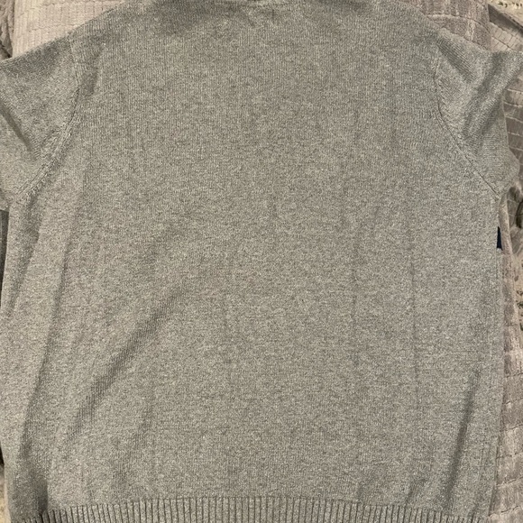 Eddie Bauer Gray Zip-Up Sweater with Red and Blue Stripes - Picture 5 of 6